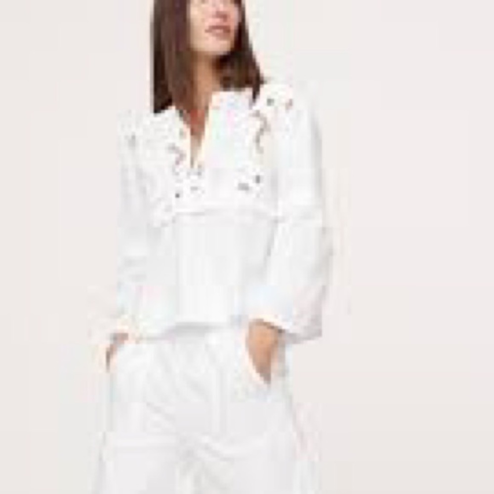 NWT Banana Republic Cotton Embroidered Popover top